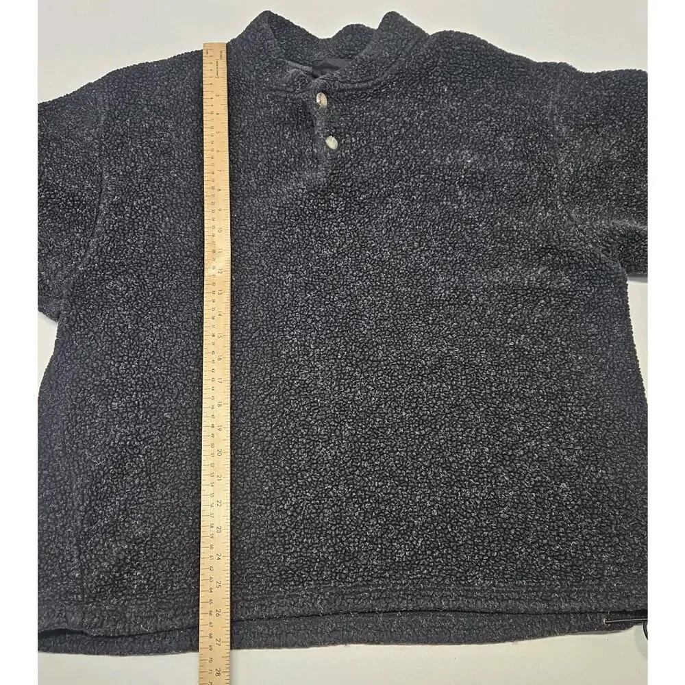Sierra Pull Over Quarter Zip Fleece Sweater Charcoal Gray Men's XL Ski Winter